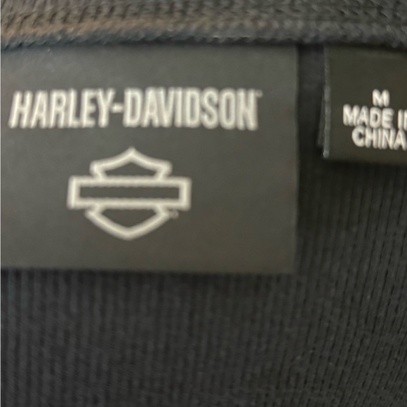 Women's Willie G Skull Snap Front Long Sleeve Black Henley, SZ M - Picture 6 of 6